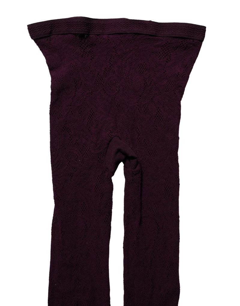 Dries Van Noten Violet Floral Fishnet Tights Stockings Pantyhose Socks