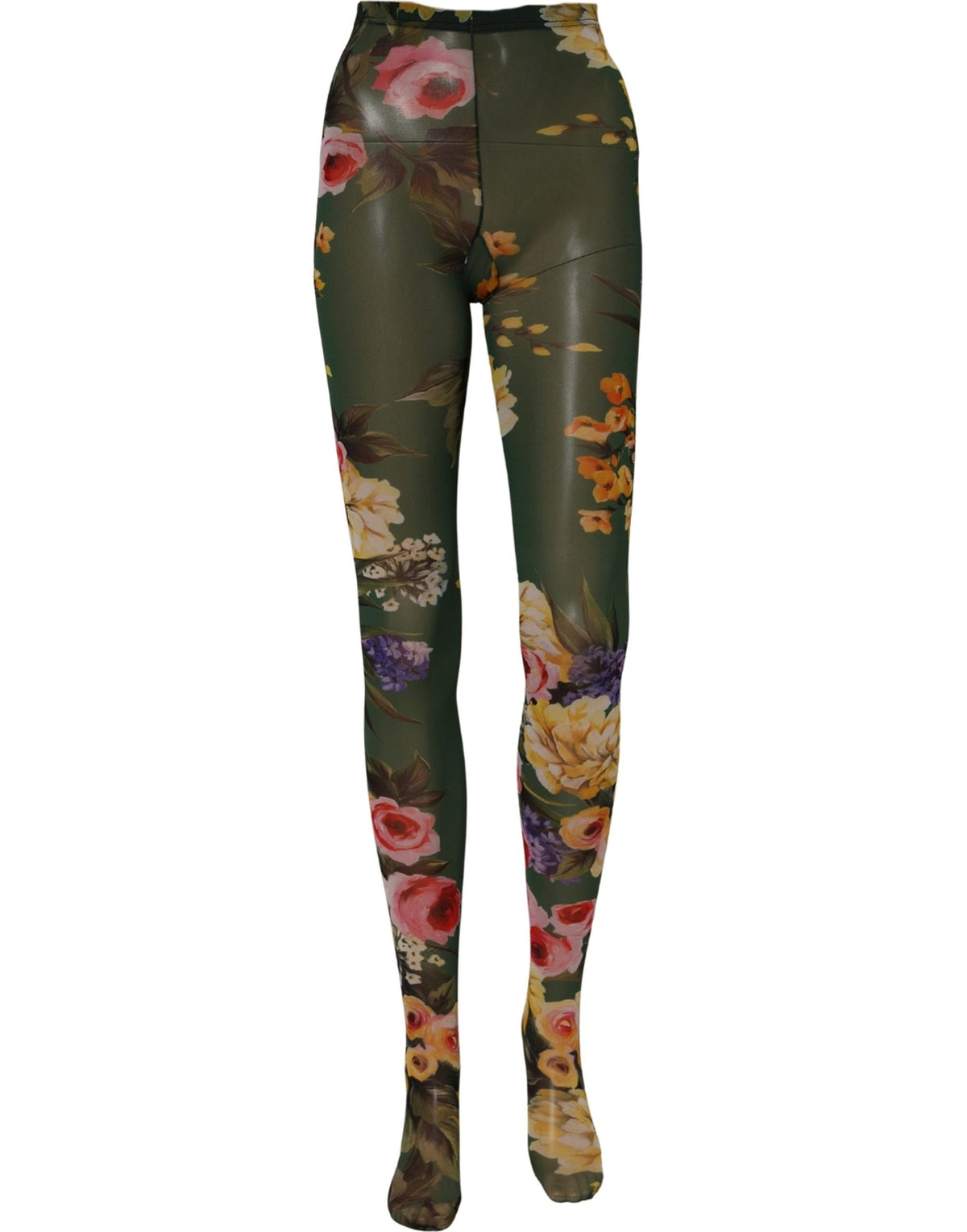 Collants en résille florale rouge Dolce & Gabbana