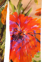 Dolce & Gabbana Collants Beiges Imprimé Floral Chaussettes Résille
