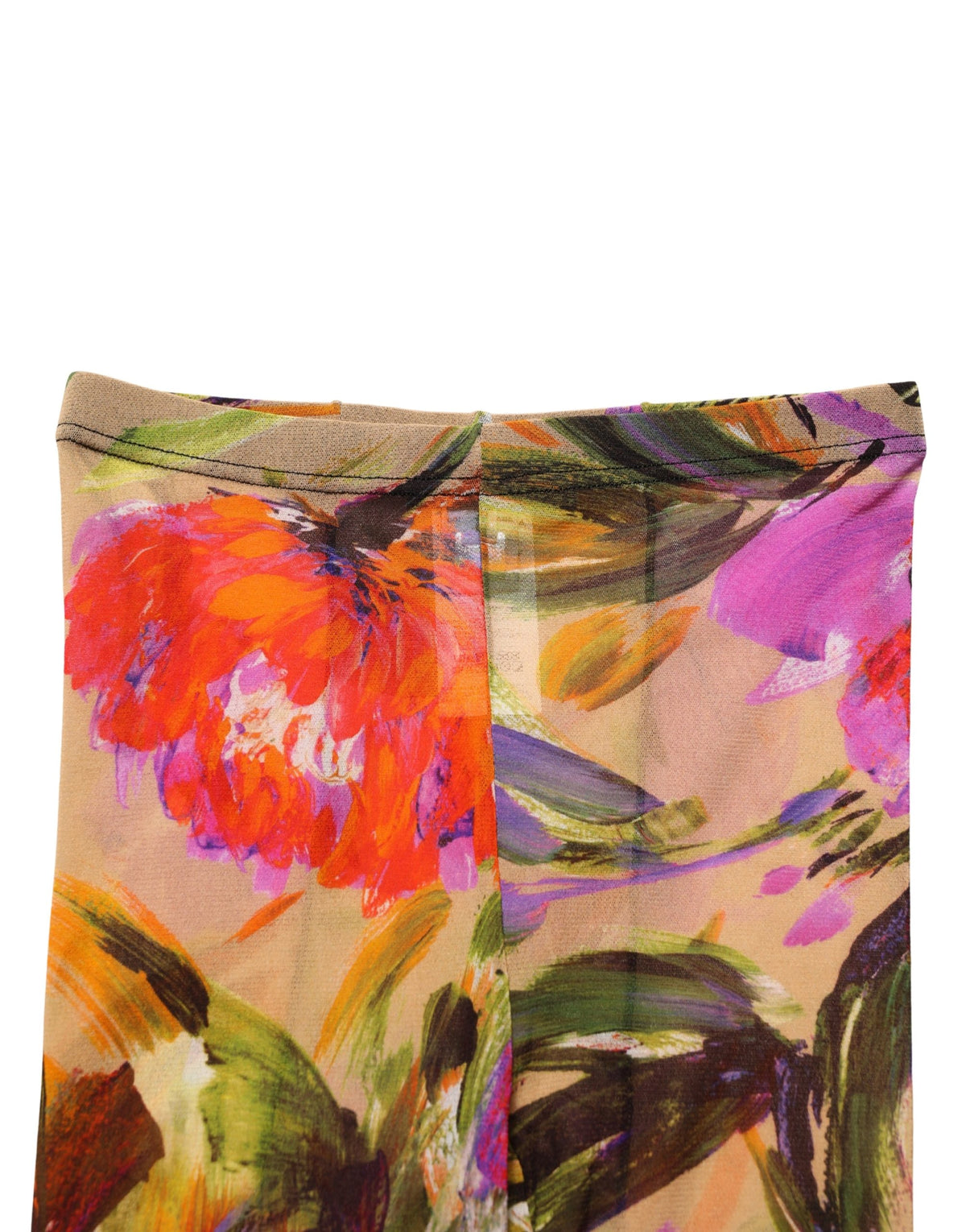 Dolce & Gabbana Collants Beiges Imprimé Floral Chaussettes Résille