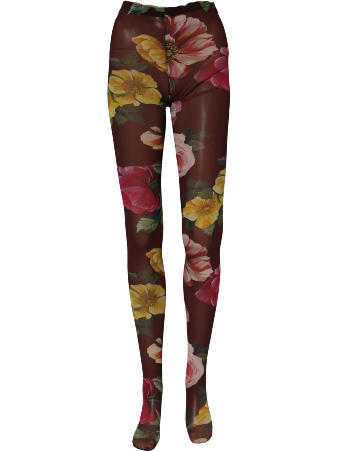 Collant transparents Dolce & Gabbana à motif floral bordeaux