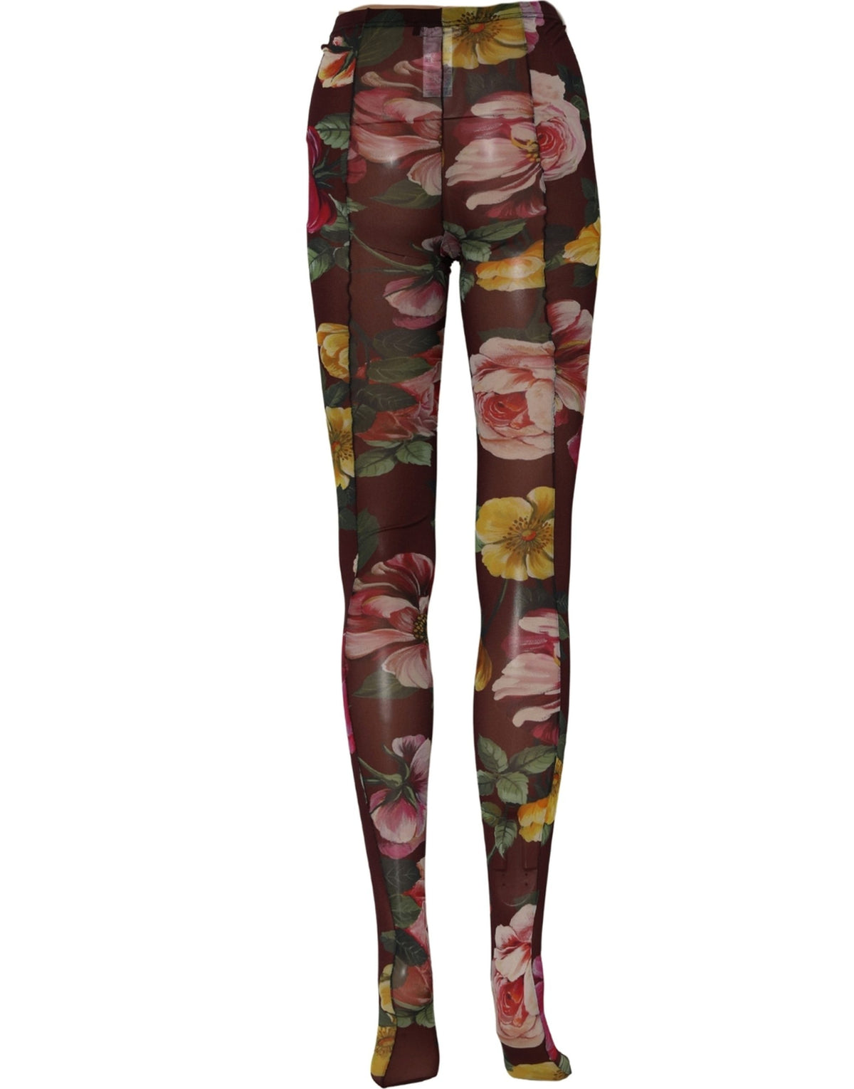 Collant transparents Dolce & Gabbana à motif floral bordeaux