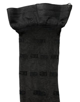 Dolce & Gabbana Collants Mi-Bas Chaussettes Monogramme Logo Transparent Noir