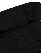 Dolce & Gabbana Chaussettes hautes accessoire femme en nylon noir à logo