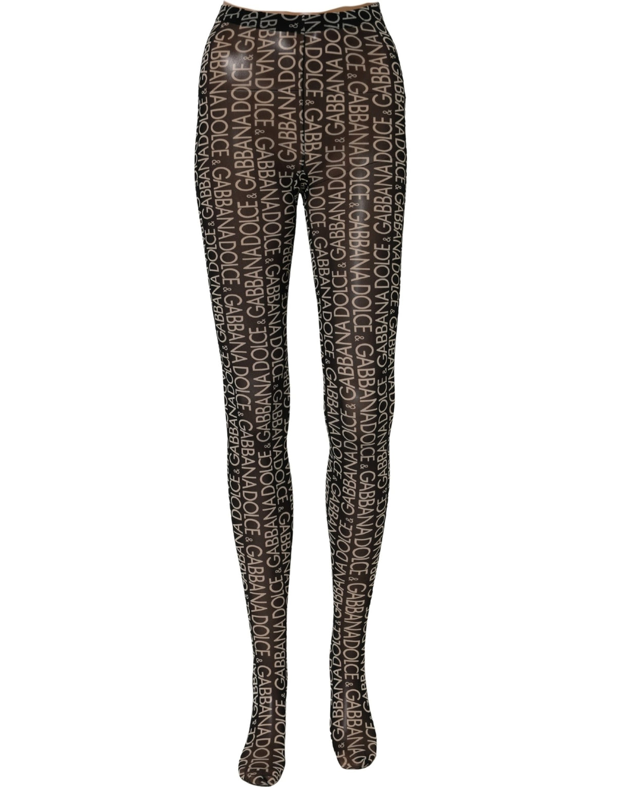 Collants/Chaussettes Dolce & Gabbana transparents noirs et blancs à imprimé intégral