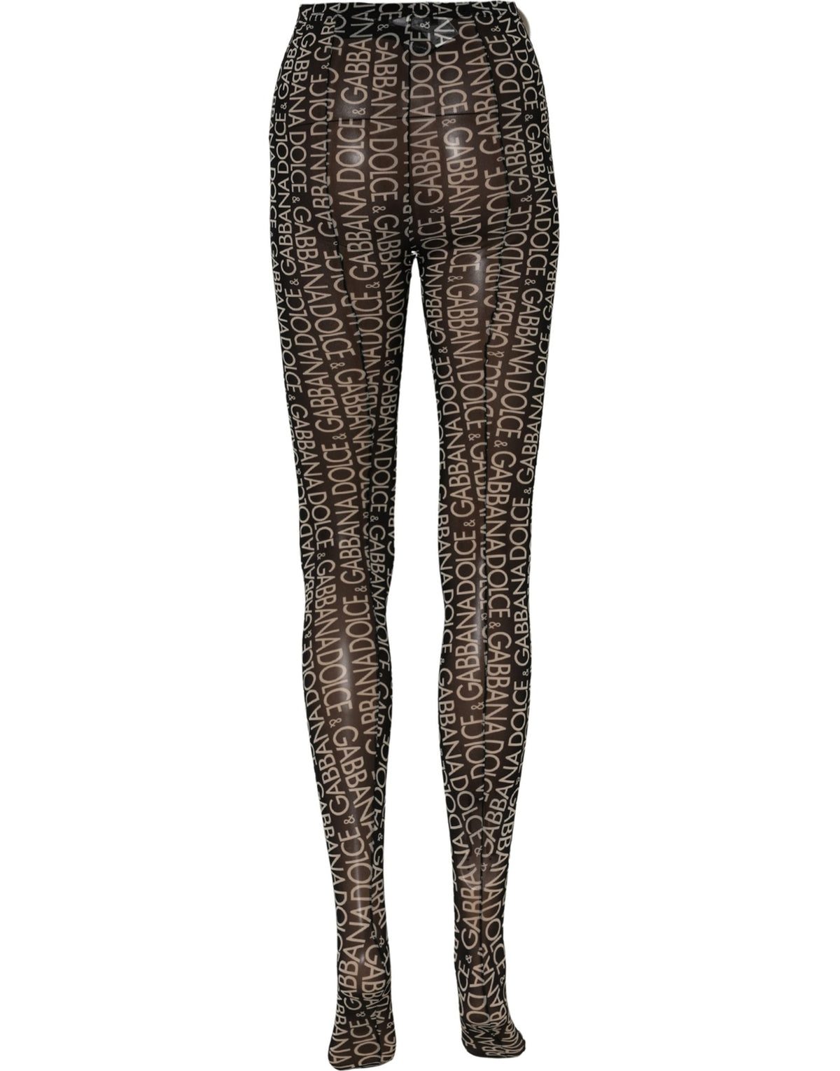 Collants/Chaussettes Dolce & Gabbana transparents noirs et blancs à imprimé intégral