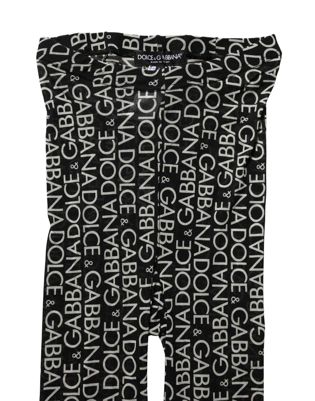 Collants/Chaussettes Dolce & Gabbana transparents noirs et blancs à imprimé intégral