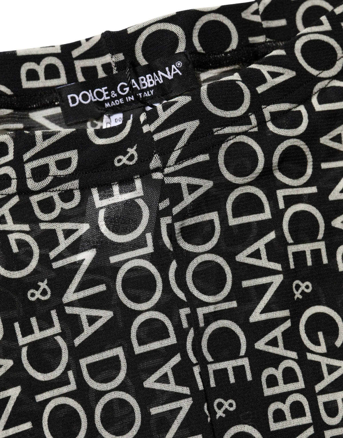 Collants/Chaussettes Dolce & Gabbana transparents noirs et blancs à imprimé intégral