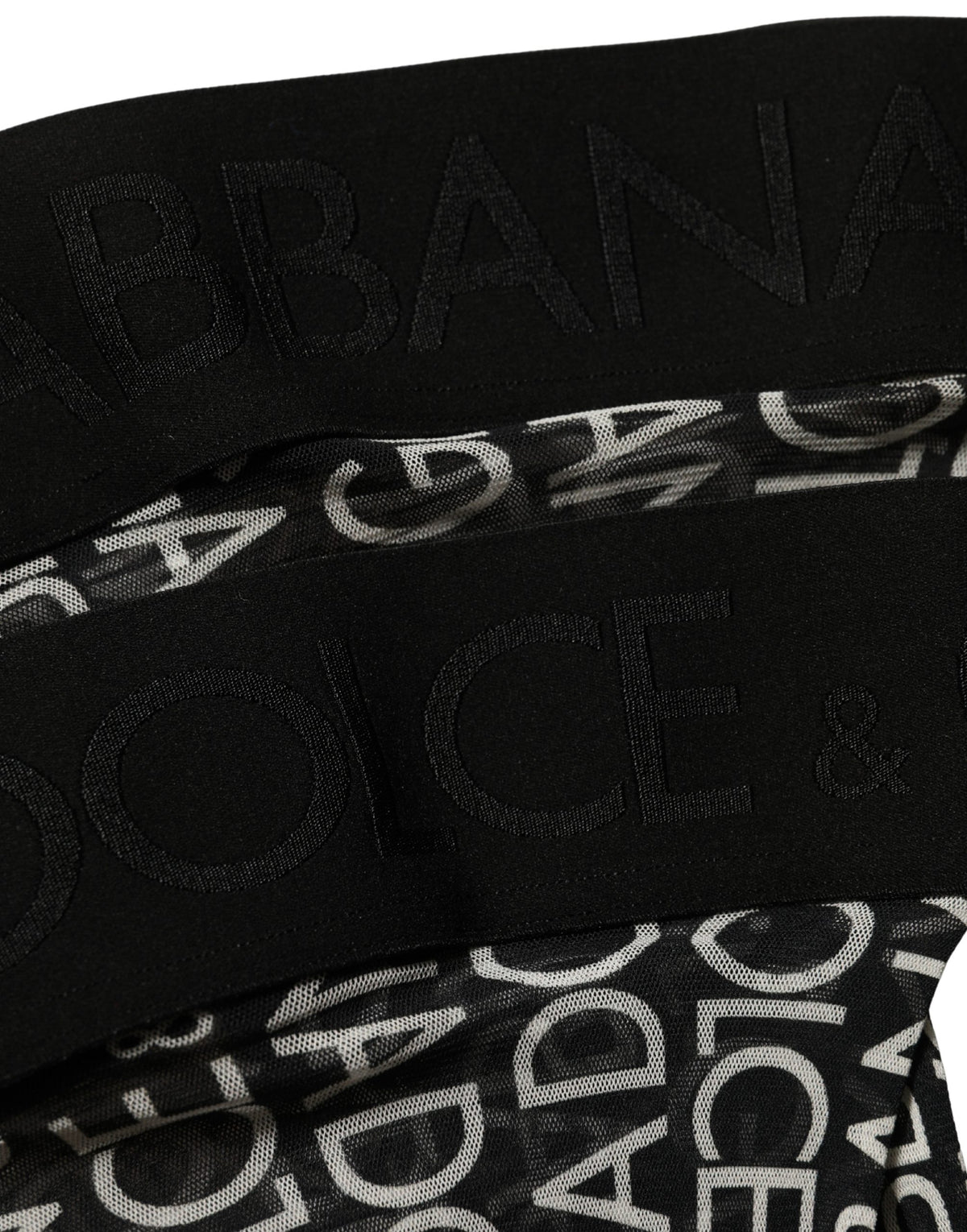 Dolce & Gabbana Chaussettes hautes fines noires monogrammées à logo