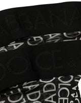Dolce & Gabbana Chaussettes hautes fines noires monogrammées à logo