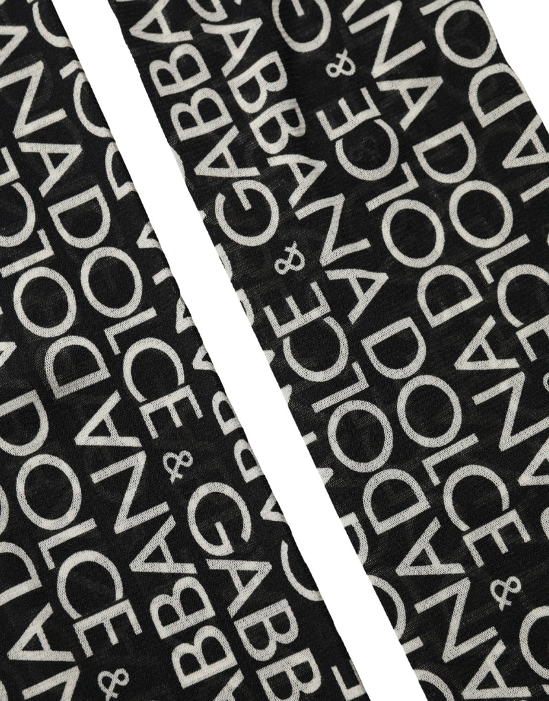 Dolce & Gabbana Black Sheer Logo Monogram High Stockings Socks