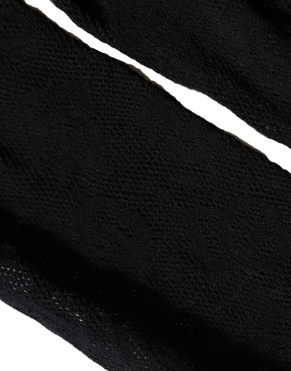 Dolce & Gabbana Black All Over Print Sheer Stretch Tights Socks