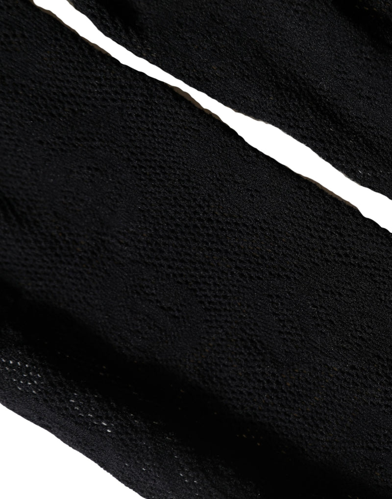 Dolce & Gabbana Black All Over Print Sheer Stretch Tights Socks
