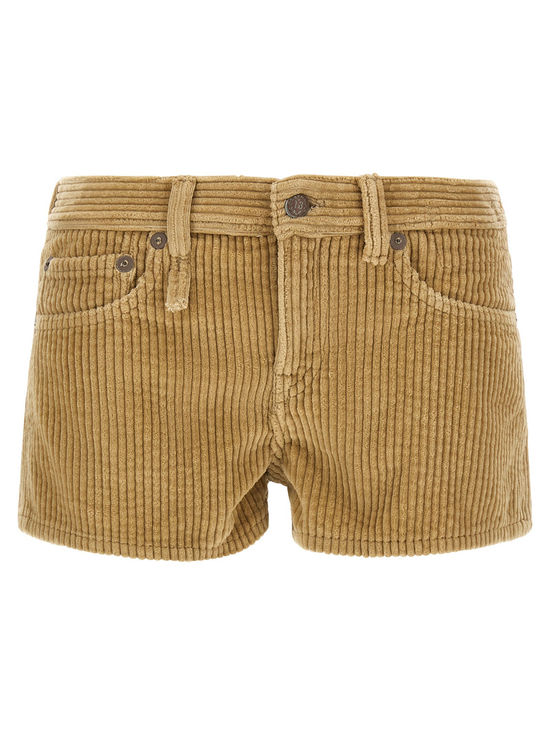 R13 Beige Cotton Bermuda Shorts