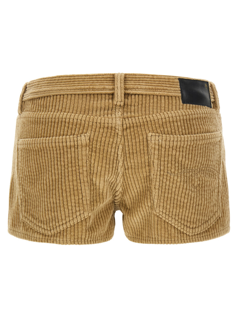 R13 Beige Cotton Bermuda Shorts