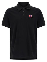 Polo en coton noir Canada Goose