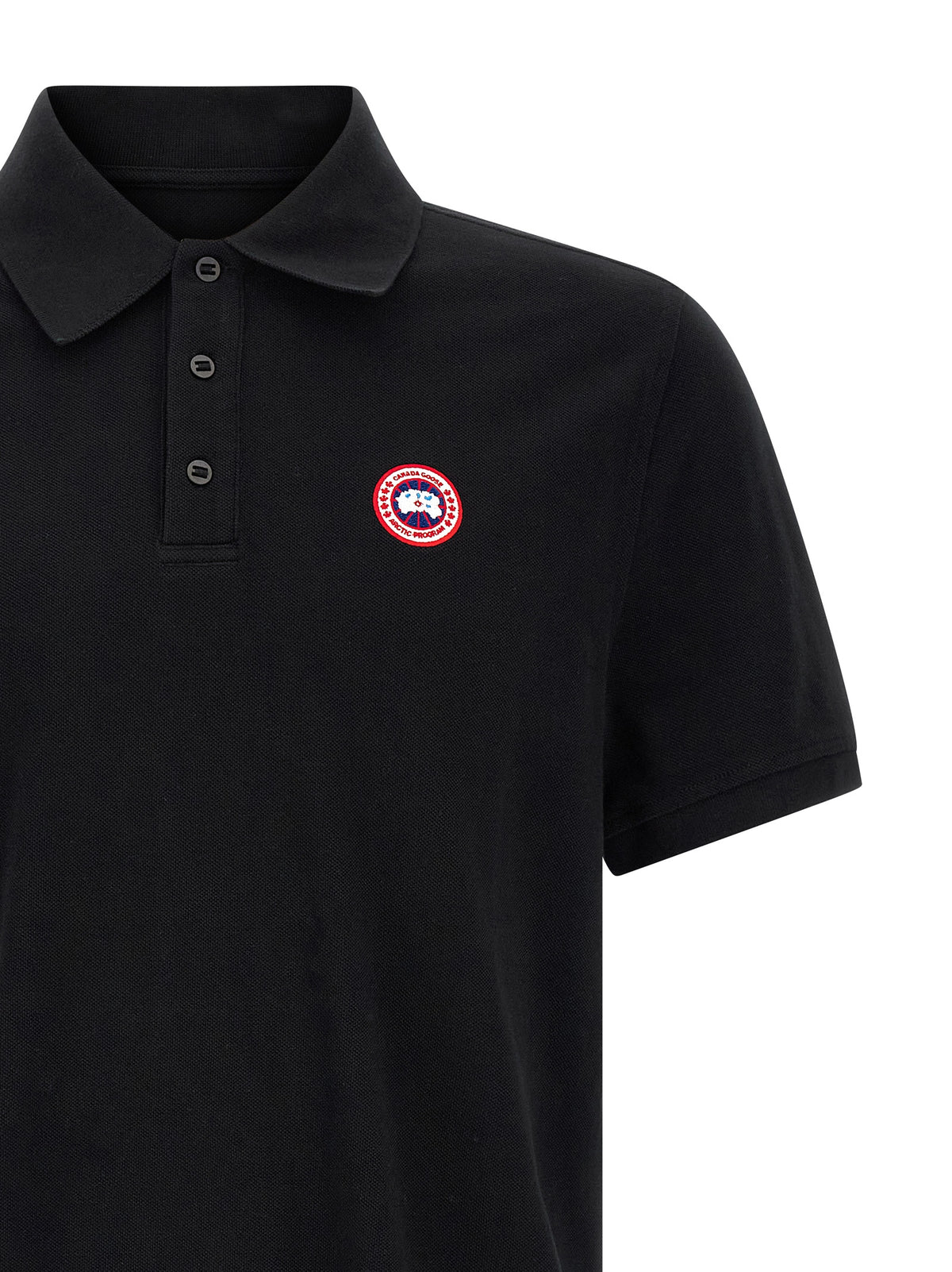 Polo en coton noir Canada Goose