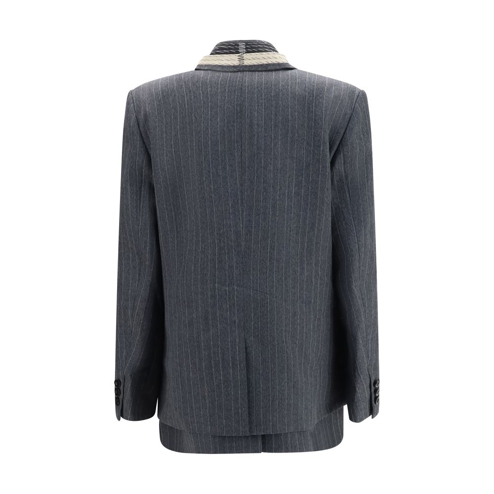 Veste Sacai en laine grise Oves Aries
