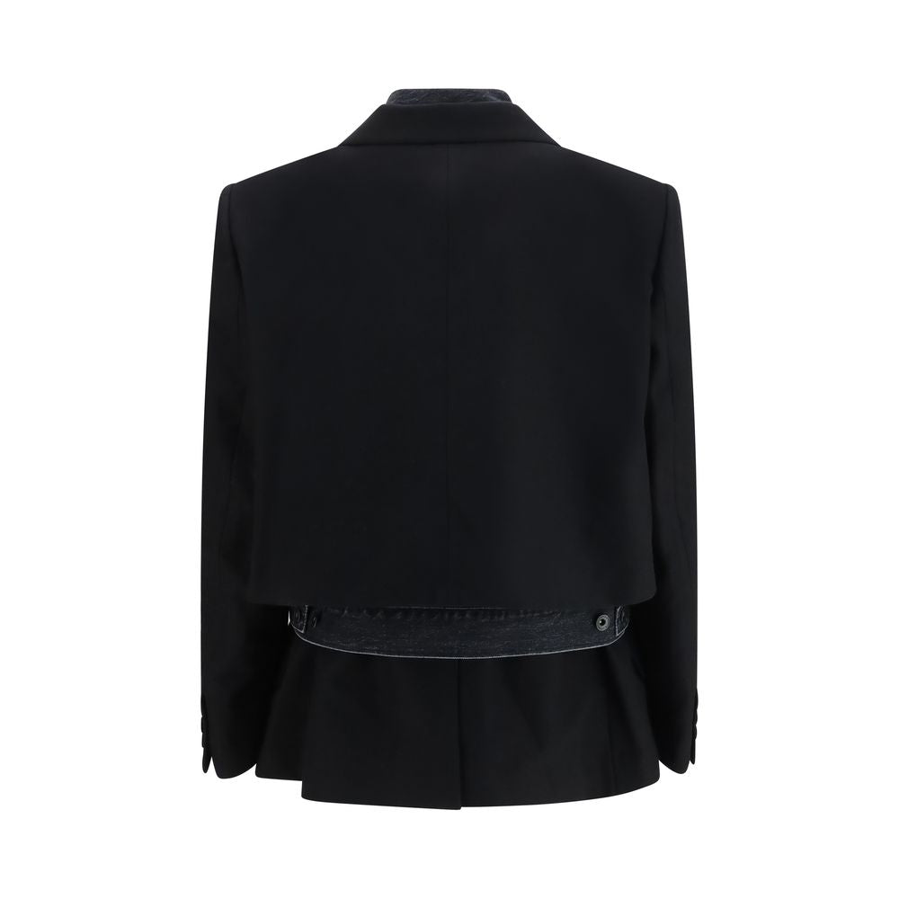 Veste en jean Sacai Black Wool Oves Aries
