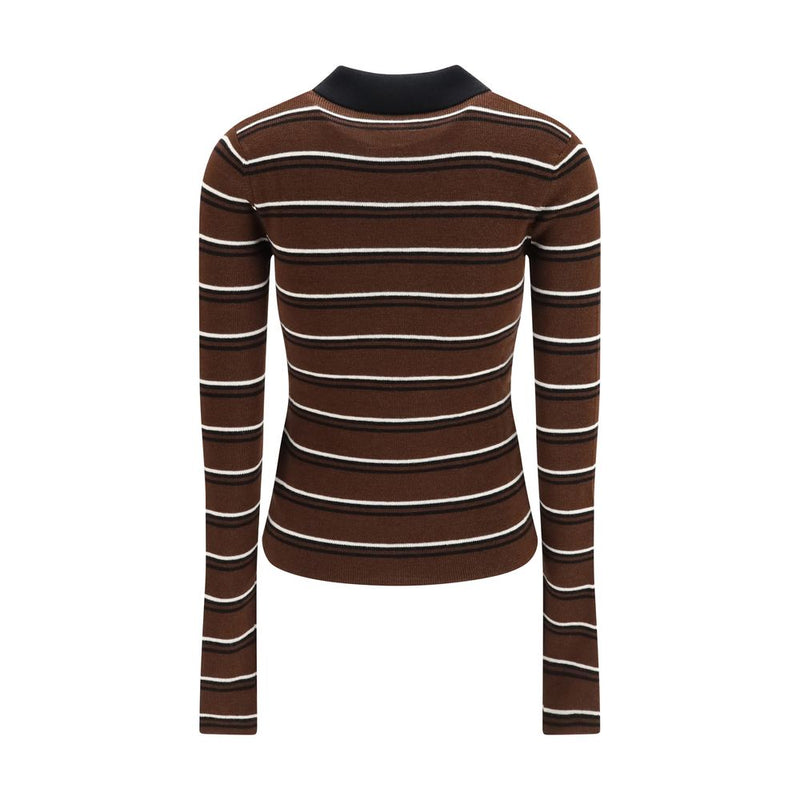 Ganni Brown Wool Oves Aries Polo Shirt