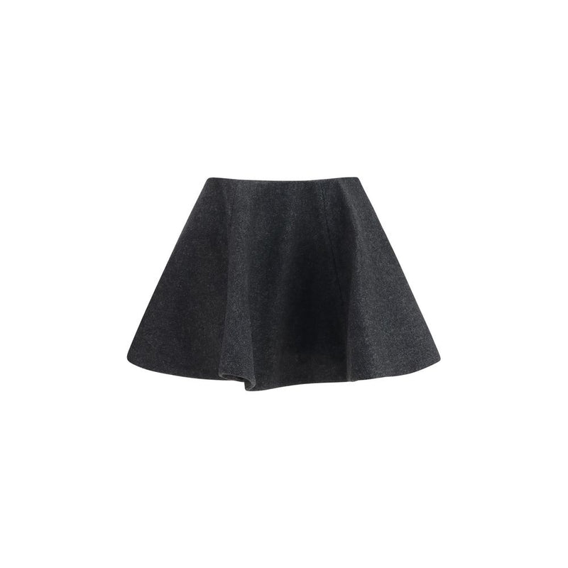 Ganni Gray Wool Oves Aries Midi Skirt