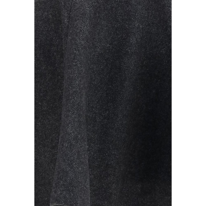 Ganni Gray Wool Oves Aries Midi Skirt