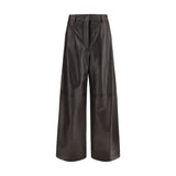 Pantalon en cuir marron P.A.R.O.S.H.