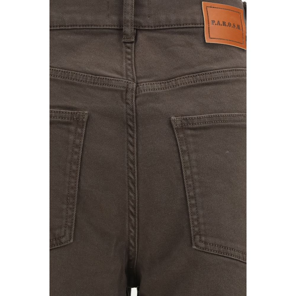 P.A.R.O.S.H. Pantalon décontracté marron en coton