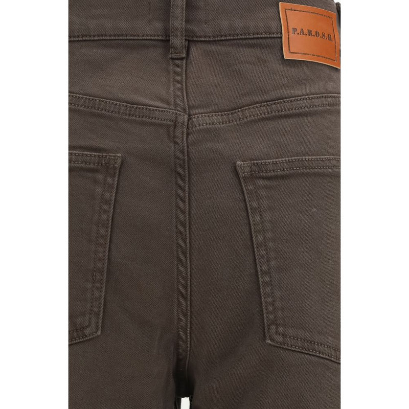 P.A.R.O.S.H. Brown Cotton Casual Pants