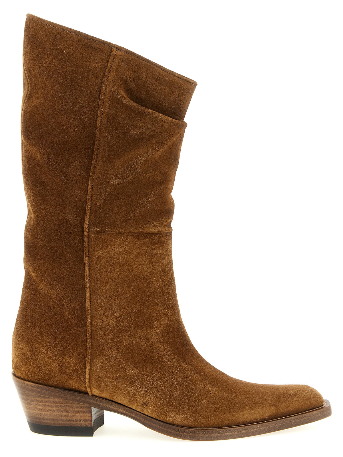 Bottes Chelsea en cuir de veau marron Khaite