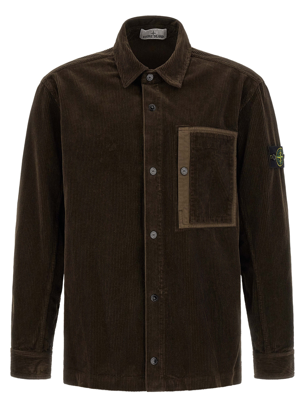 Chemisier en coton marron Stone Island
