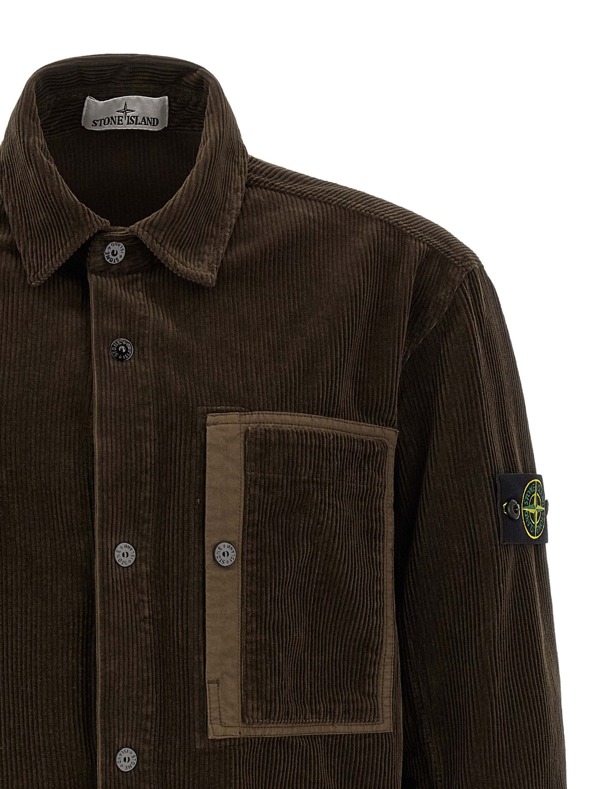 Chemisier en coton marron Stone Island