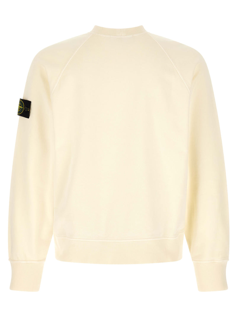 Stone Island White Cotton Sweatshirt