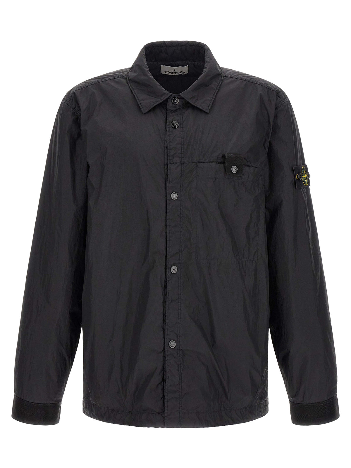 Veste Stone Island en coque de polyamide noir