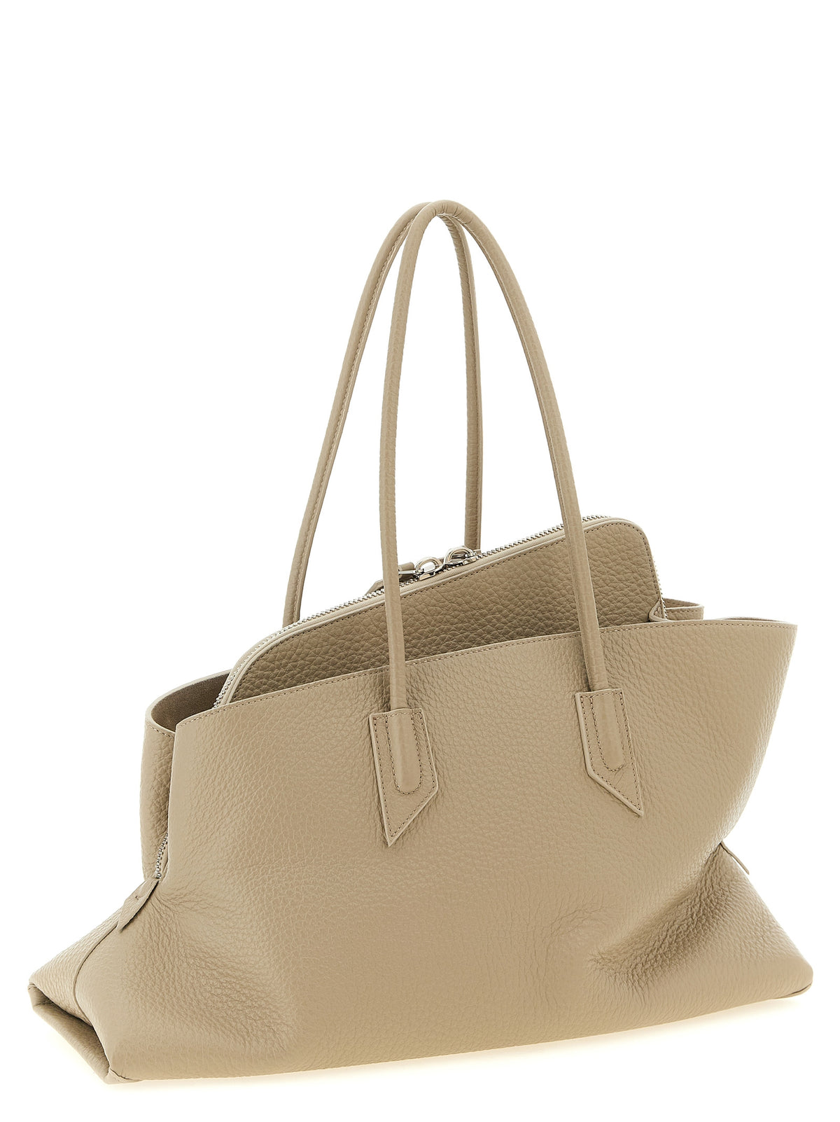 Sac à bandoulière The Attico en cuir de vachette beige