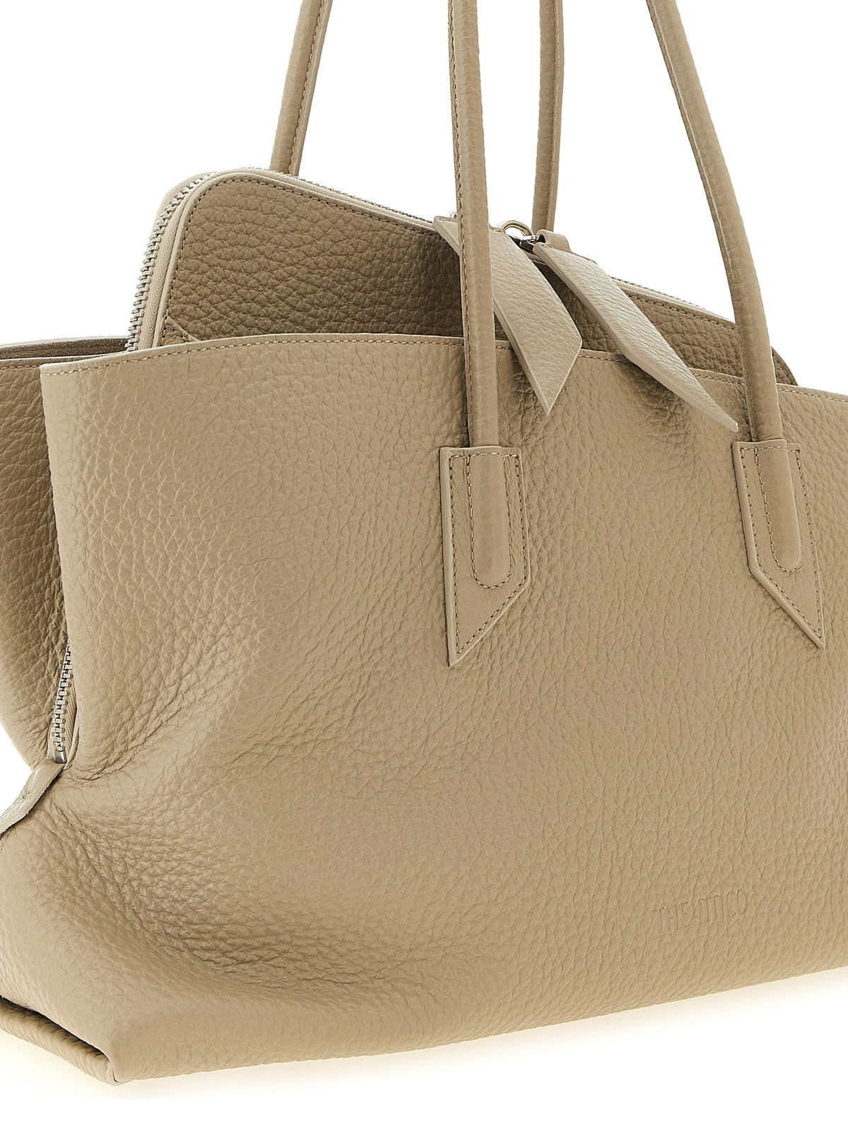 Sac à bandoulière The Attico en cuir de vachette beige