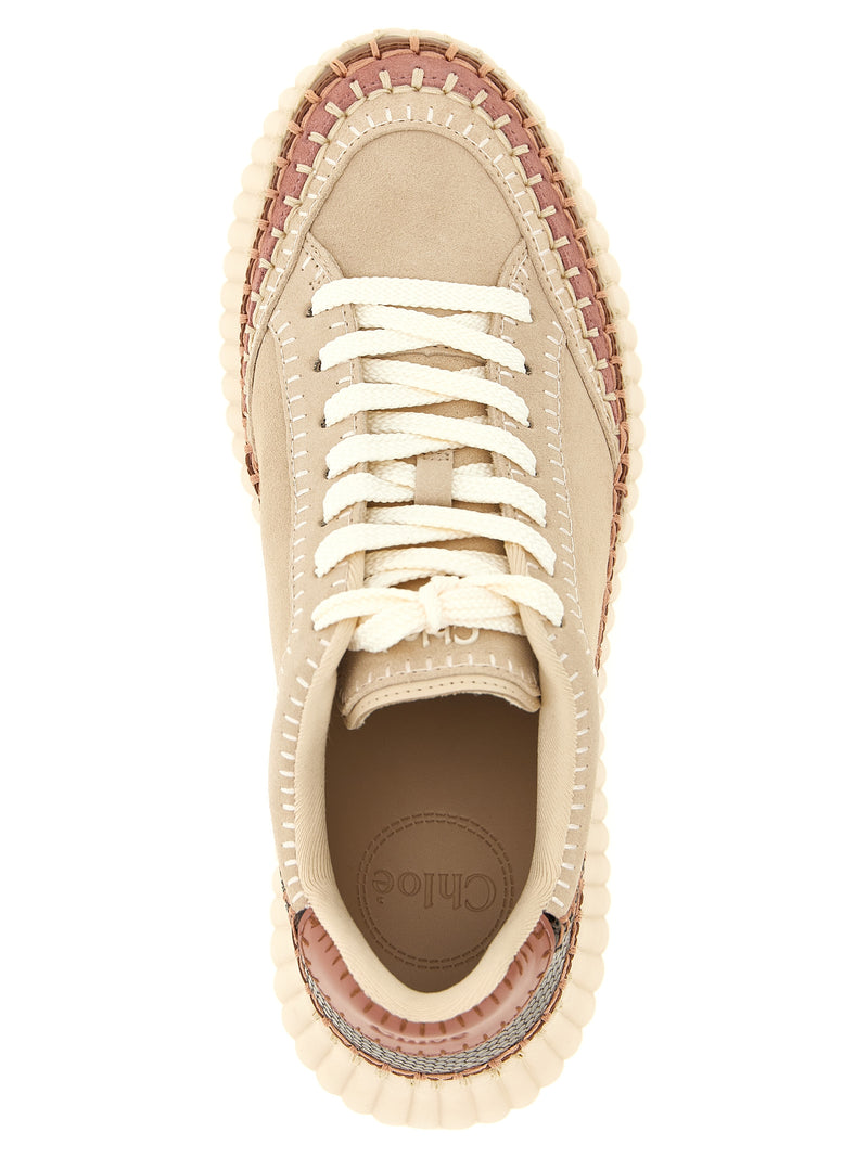 Chloé Beige Polyester Wedge Sandals