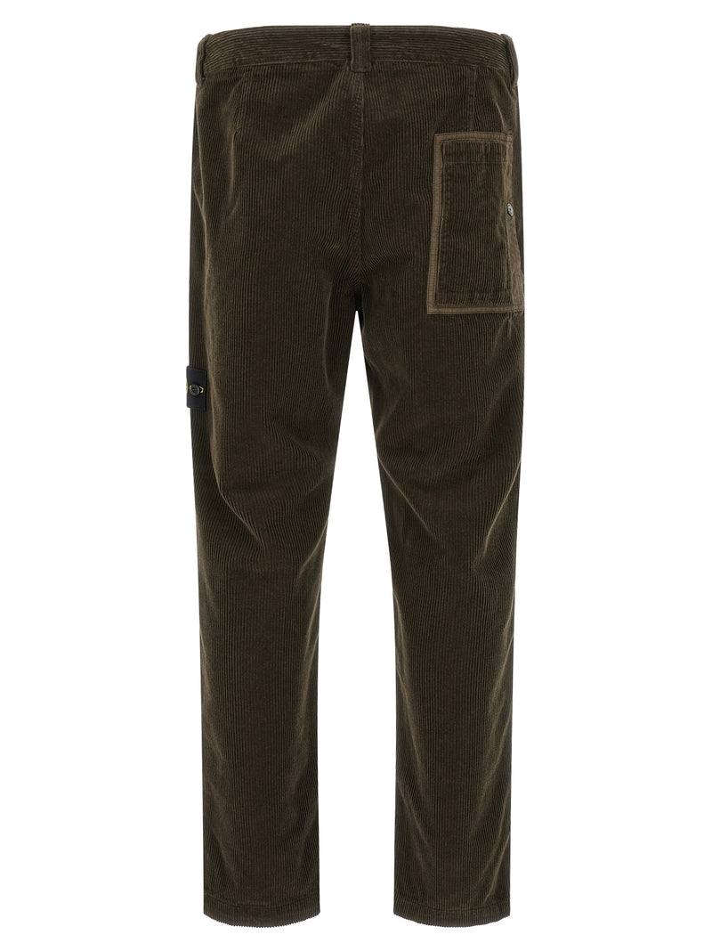 Stone Island Gray Cotton Casual Pants
