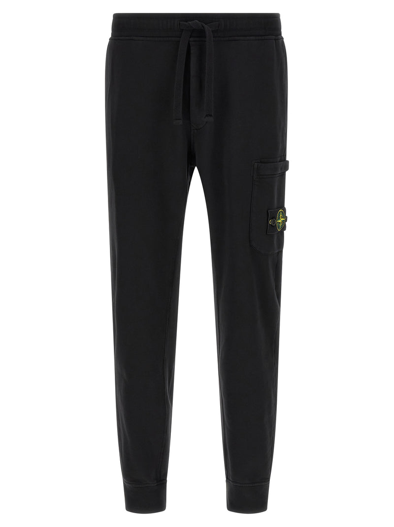 Stone Island Black Cotton Joggers (Workout Pants)