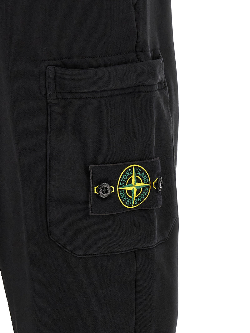Stone Island Black Cotton Joggers (Workout Pants)