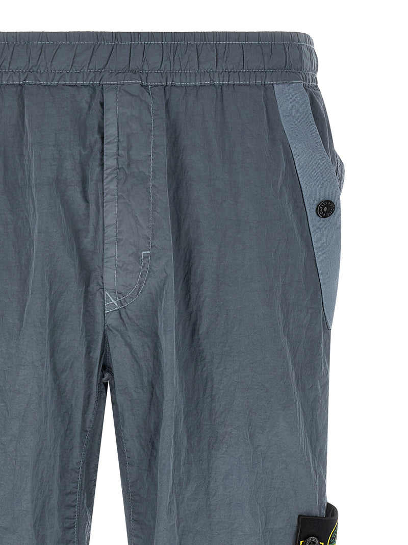 Stone Island Gray Polyamide Joggers (Workout Pants)