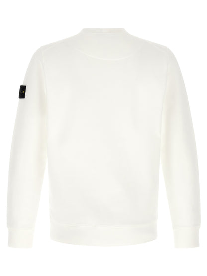 Stone Island White Cotton Sweatshirt