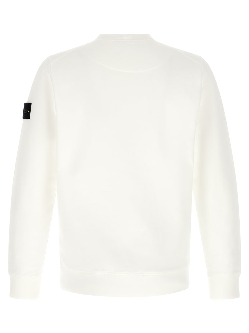 Stone Island White Cotton Sweatshirt