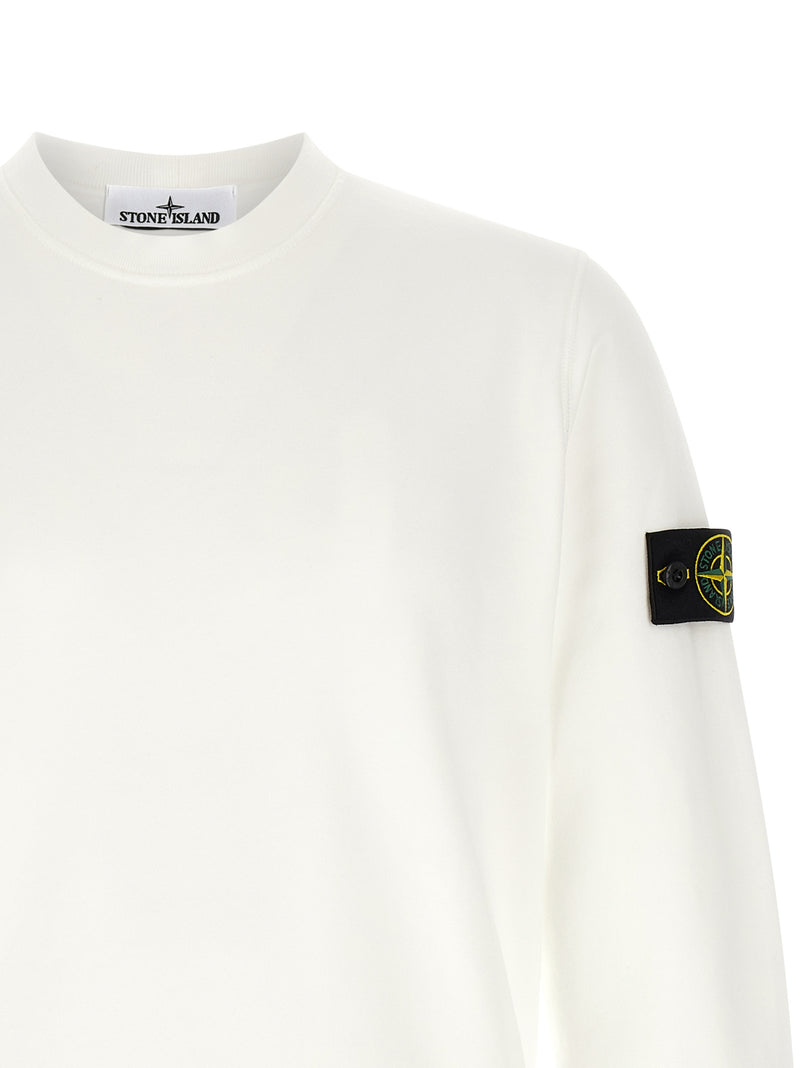 Stone Island White Cotton Sweatshirt