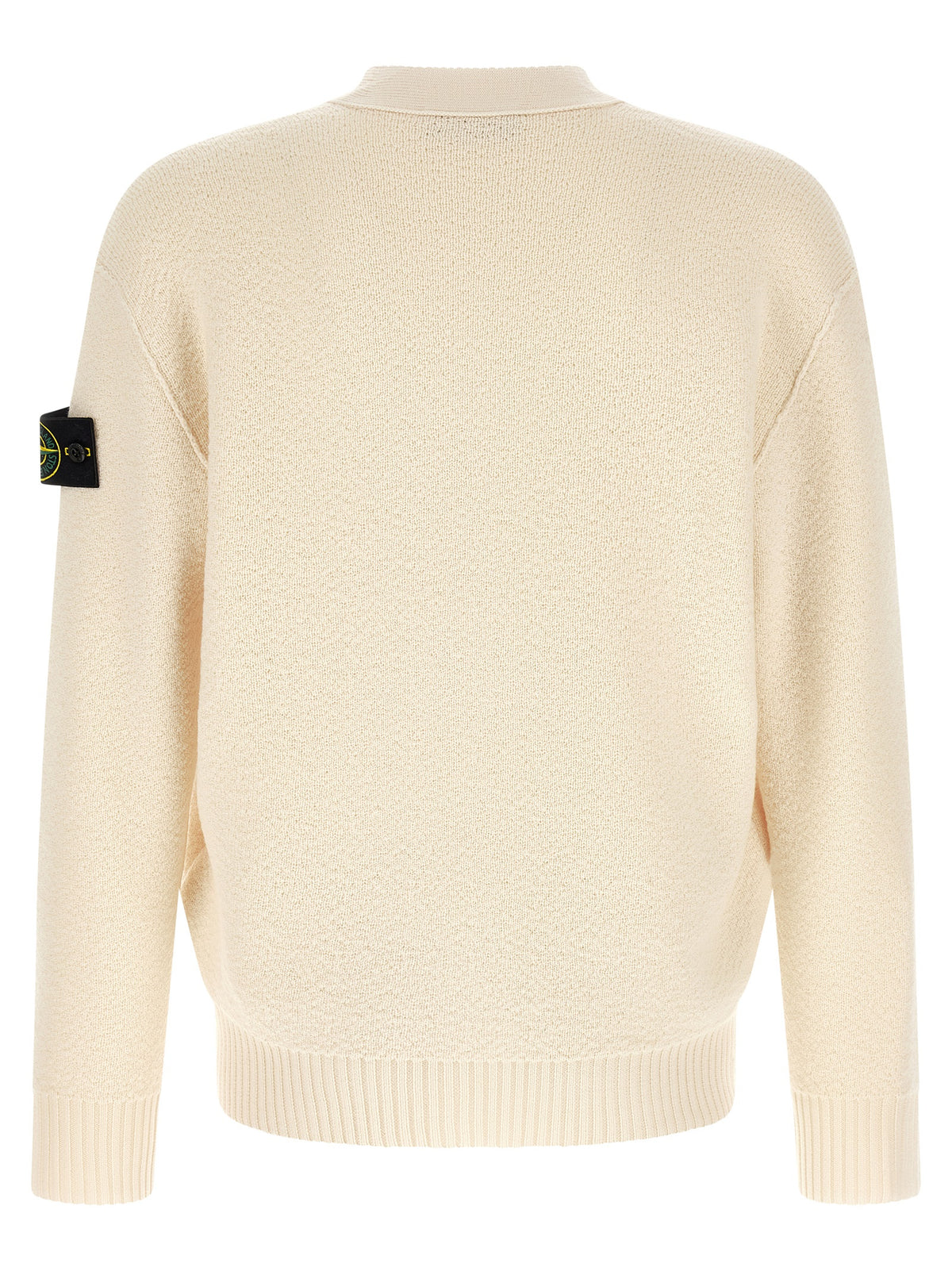 Cardigan Stone Island blanc en laine vierge