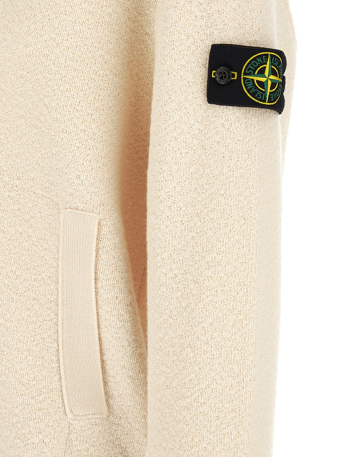 Cardigan Stone Island blanc en laine vierge