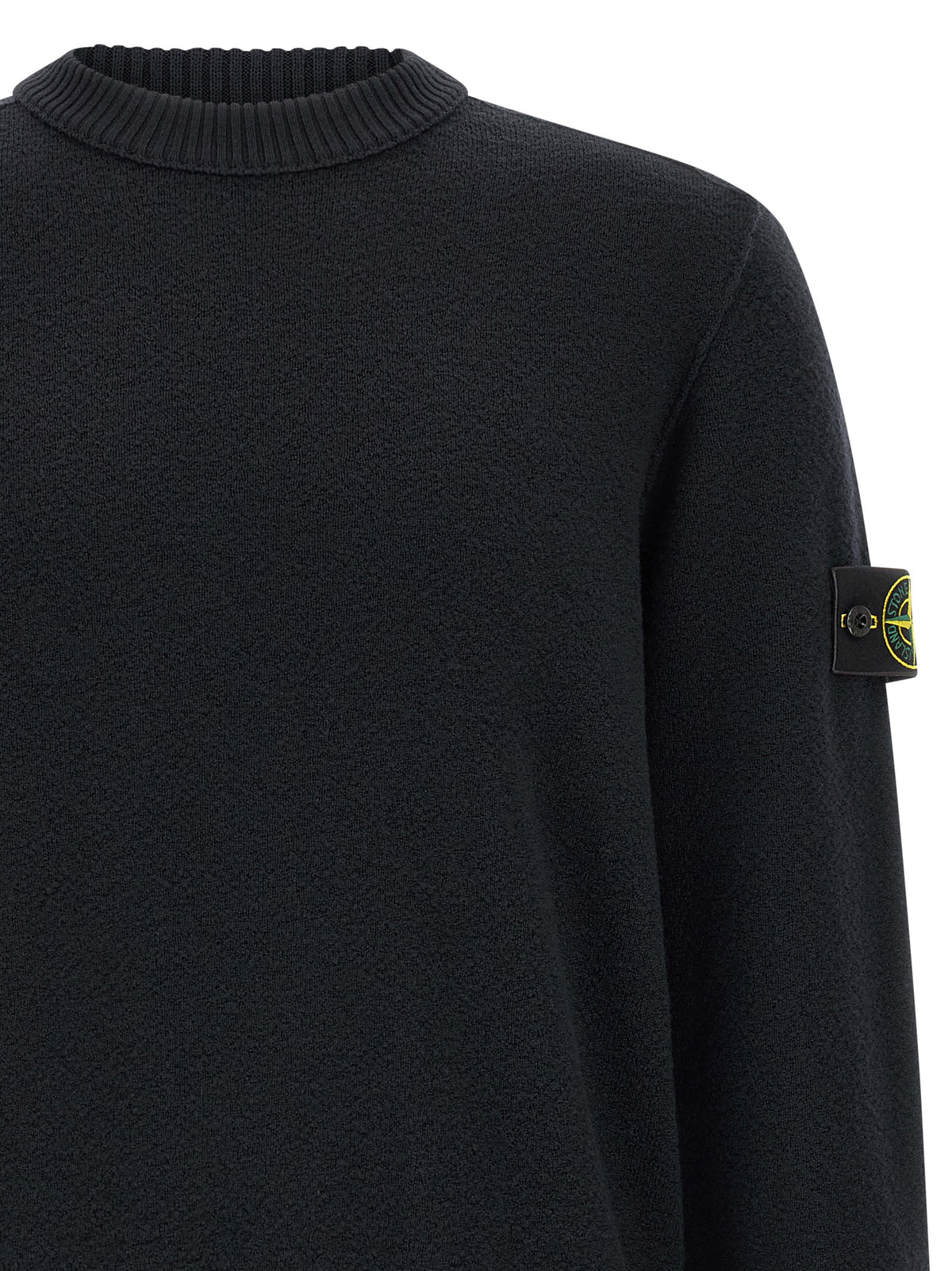 Cardigan Stone Island en Laine Vierge Bleue