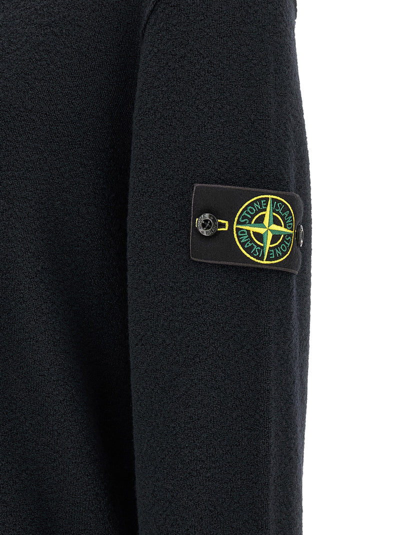Stone Island Blue Virgin Wool Cardigan
