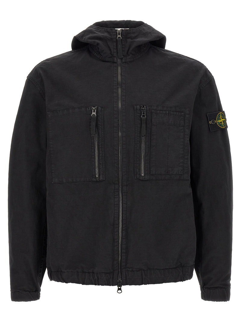 Stone Island Black Cotton Shell Jacket
