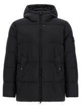Veste longue Stone Island noire en polyamide